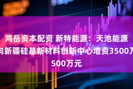 鸿岳资本配资 新特能源：天池能源拟向新疆硅基新材料创新中心增资3500万元